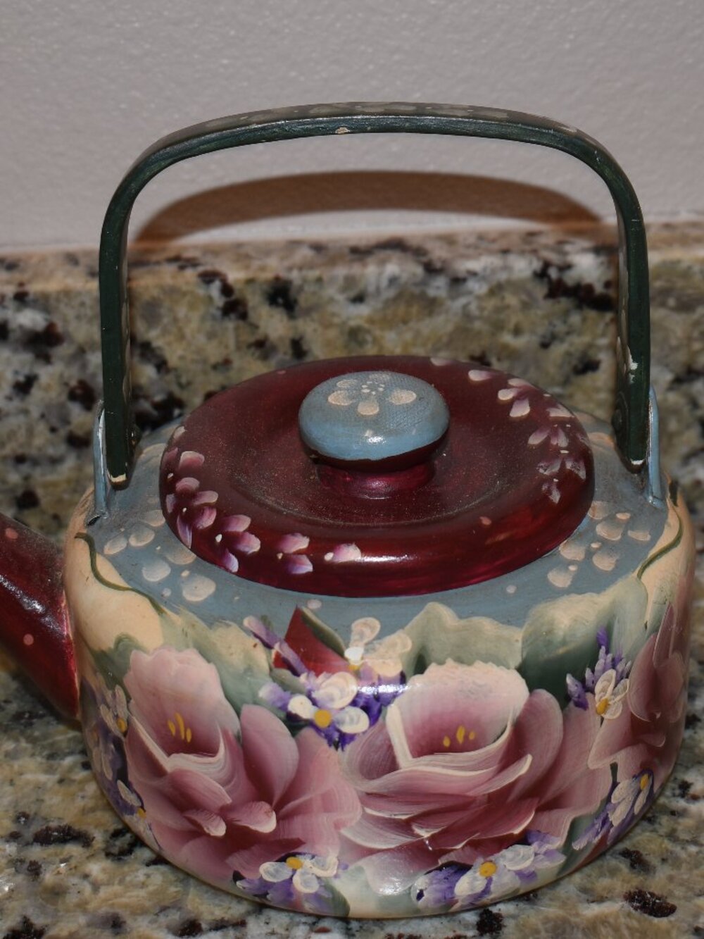 Vintage Hand-Painted Floral Teapot
